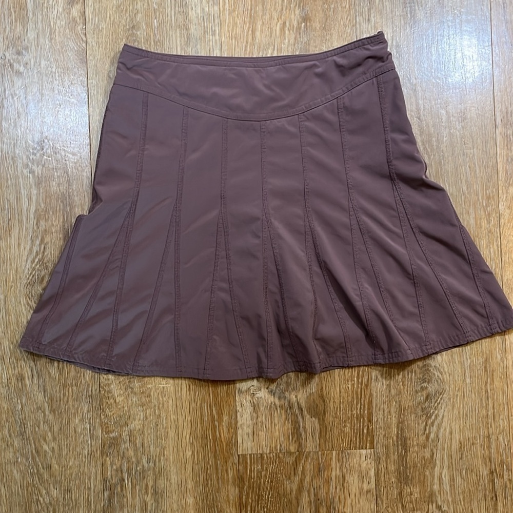 Athleta Skort Women's 2 Purple Brown Pocket Drawstring Athletic Performance - Picture 2 of 16